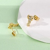 Brass Micro Pave Clear Cubic Zirconia Earrings EJEW-D328-03G-04-3