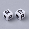 White Opaque Acrylic Beads X-MACR-R869-02R-2