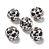 Printed Wood European Beads X-WOOD-F011-06-1