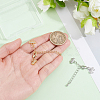 4Pcs 2 Colors Brass Micro Pave Clear Cubic Zirconia Ends with Chains FIND-BBC0005-22B-3