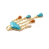Rack Plating Brass Enamel Pendants KKB-M230-42G-5