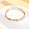 Braided Brass Cuff Bangles BJEW-C140-31G-2