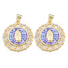 Brass Micro Pave Clear Cubic Zirconia Pendants KK-N227-100A-2