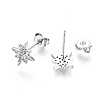Brass Micro Pave Clear Cubic Zirconia Stud Earrings EJEW-T046-28P-NF-3