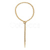 Adjustable Brass Snake Lariat Necklaces for Women FS-WGAF582-01-3