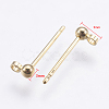 Brass Stud Earrings Findings KK-G333-09G-NF-1