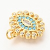 Brass Micro Pave Clear & Deep Sky Blue Cubic Zirconia Charms X-ZIRC-O036-13G-3