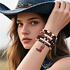 7Pcs Boot Western Cowboy Style Polymer Clay Heishi  & CCB Plastic & Natural Tiger Eye Beaded Bracelets FS-WG5CAF3-03-4