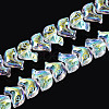 Electroplate Transparent Glass Beads Strands EGLA-N017-06-A01-1