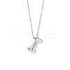 1pc Brass Chain with Alloy Letter Pendants Necklaces NJEW-LP0001-41I-P-1