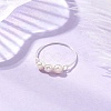 Round Natural Cultured Freshwater Pearl Finger Rings RJEW-JR00851-02-2