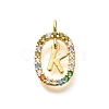 Brass Micro Pave Cubic Zirconia Pendants ZIRC-P123-01G-K02-1