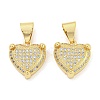 Brass Micro Pave Clear Cubic Zirconia Pendants ZIRC-P115-07C-G-1
