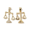 Rack Plating Brass Micro Pave Cubic Zirconia Pendants KK-F848-04G-1