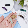 6Pcs 6 Styles Natural Obsidian & Rose Quartz & Amethyst & Moss Agate & Green Aventurine & Tiger Eye Connector Charms FIND-HS0001-60-3