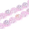 Electroplate Transparent Glass Beads Strands EGLA-N055-01F-1
