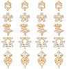 20Pcs 5 Style Brass Micro Pave Clear Cubic Zirconia Cabochons KK-DC0003-25-1