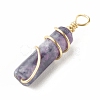 Natural Lepidolite Pendants PALLOY-JF01453-09-4