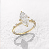 Brass Pave Cubic Zirconia Finger Rings FS-WG1A7FF-10-1