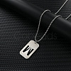 Rectangle with Hollow Out Letter 201 Stainless Steel Pendant Necklaces FS-WG34D20-26-1