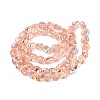 Electroplate Transparent Glass Beads Strands EGLA-N057-02A-07-2
