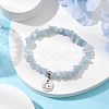 Natural Aquamarine Chip Beaded Stretch Bracelets BJEW-JB11133-09-2