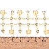 Brass Glass Butterfly Charm Link Chains CHC-T018-12B-G-3