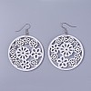 Wood Dangle Earrings X-EJEW-L219-G01-1