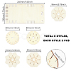 12Pcs 6 Styles Wood Braiding Disks AJEW-GA0009-99-2