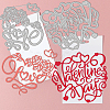 3Pcs 3 Styles Valentine's Day Theme Carbon Steel Cutting Dies Stencils DIY-WH0309-646-3