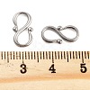 Non-Tarnish 304 Stainless Steel S-Hook Clasps STAS-L082-001P-02-3