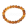 Natural Amber Beaded Stretch Bracelets BJEW-N041-08A-1