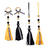 Crafans 4Pcs 2 Style Senior Year Theme Woolen Yarn Tassels Pendant Decorations HJEW-CF0001-18-18