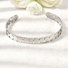 201 Stainless Steel Open Cuff Bangles for Women BJEW-Z162-01P-2