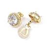 Brass Micro Pave Clear Cubic Zirconia Cuff Earrings EJEW-Z148-01G-3