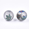 Autumn Theme Electroplate Transparent Glass Beads EGLA-S178-01-01B-2