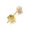 Enamel Round Ball Stud Earrings EJEW-C020-01G-03-2