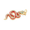 Brass Micro Pave Cubic Zirconia Enamel Pendants KK-D354-05G-A-2