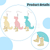 3 Pairs 3 Colors Dinosaur & High Heels Acrylic Dangle Earrings EJEW-AN0002-79-3