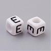 Acrylic Horizontal Hole Letter Beads PL37C9308-E-2