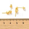Brass Stud Earrings Findings EJEW-H128-04G-3
