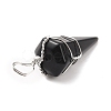 Natural Obsidian Gemstone Pendants G-D458-06P-03-RS-3