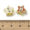 Brass Enamel European Beads KK-R162-060G-3
