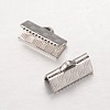 Tarnish Resistant Rectangle 304 Stainless Steel Ribbon Crimp Ends STAS-L183-07-1