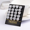 Flat Round 304 Stainless Steel Cubic Zirconia Stud Earrings EJEW-H306-38-4mm-A-2