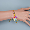 Adjustable Glass Seed Bead Braided Star Charm Bracelets HR8950-2