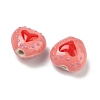 Heart Pattern Handmade Porcelain Enamel Beads PORC-G016-03L-3