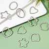 CHGCRAFT 50Pcs 5 Style Iron Keychain Clasps FIND-CA0003-95-4