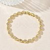 Teardrop Brass Micro Pave Clear Cubic Zirconia Link Chain Bracelets for Women BJEW-C156-07A-G-2