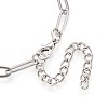 201 Stainless Steel Paperclip Chain Bracelets for Women BJEW-N036-02P-2